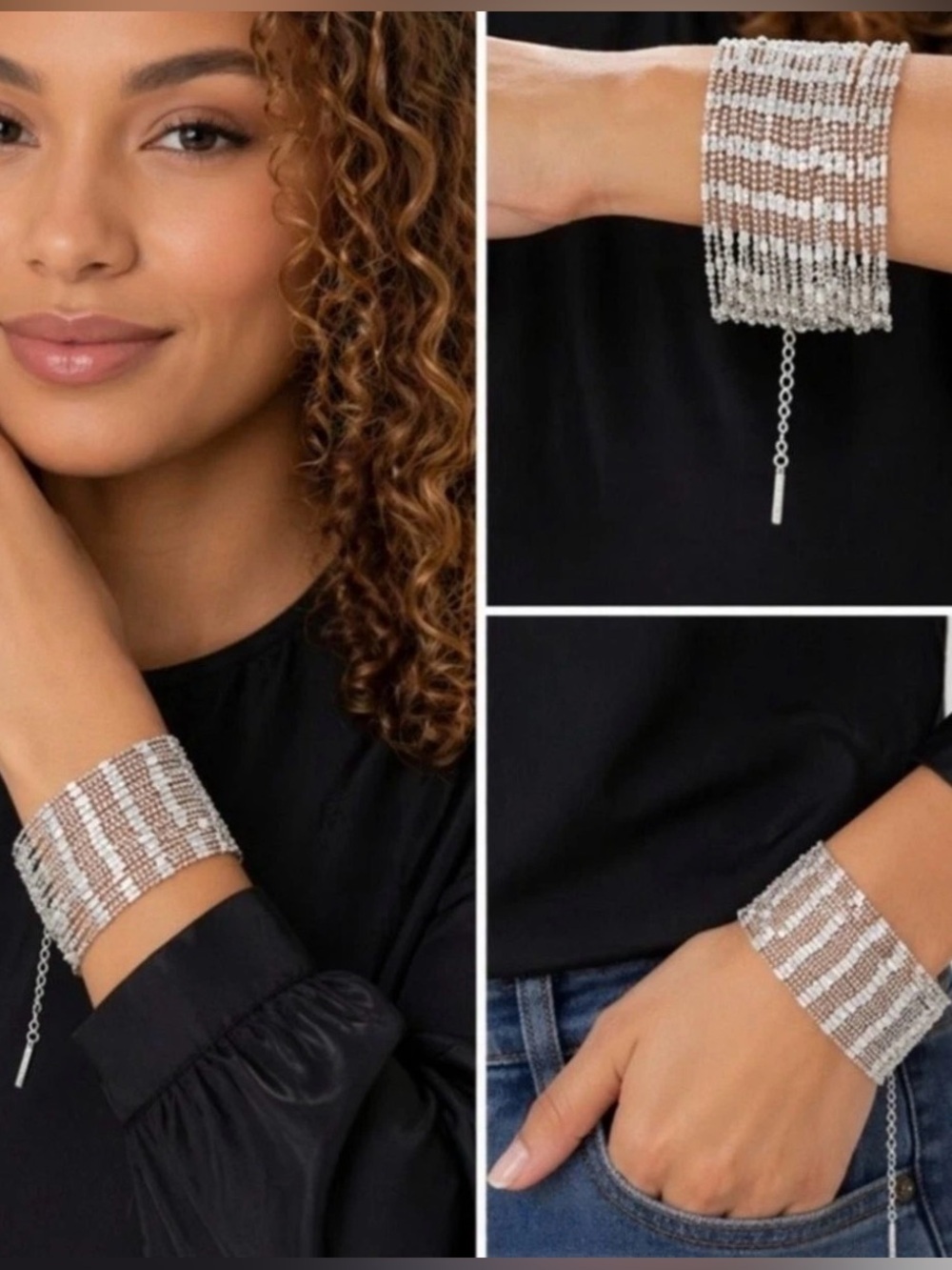 Plunder Design Ainsley Silver Tone Multi Strand Chain Bracelet